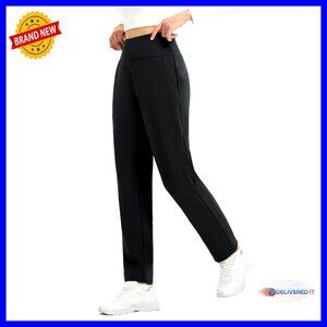 Fleece Lined Thermal Pants Water Resistant High Waisted Travel Work Golf